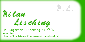 milan lisching business card